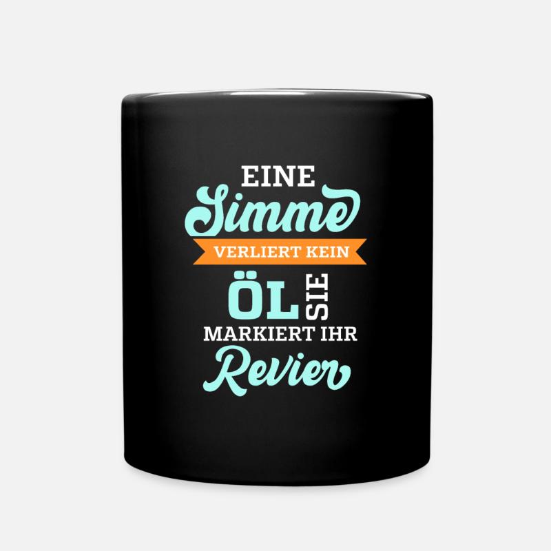 Simson Spruch Simme Moped - verliert kein Öl - Tasse einfarbig - Schwarz