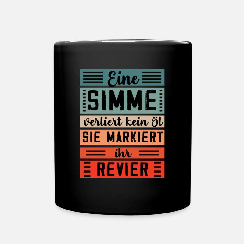 Simson Spruch Simme Moped - verliert kein Öl - Tasse einfarbig - Schwarz