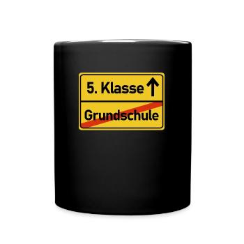 5. Klasse Einschulung Schuloutfit Schule Geschenk - Tasse einfarbig - Schwarz - Vorne