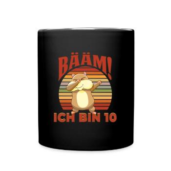 Kinder Hamster Dabbing 10. Geburtstag 10 Jahre - Tasse einfarbig - Schwarz - Vorne