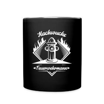 Nachwuchs Feuerwehrmann - Junge Kind Teenager - Tasse einfarbig - Schwarz - Vorne