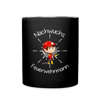 Nachwuchs Feuerwehrmann - Junge Kind Teenager - Tasse einfarbig - Schwarz - Vorne