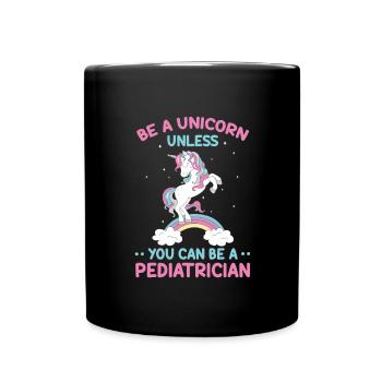 Cadeau de docteur en médecine infirmière pédiatre licorne - Mug uni - noir - Devant