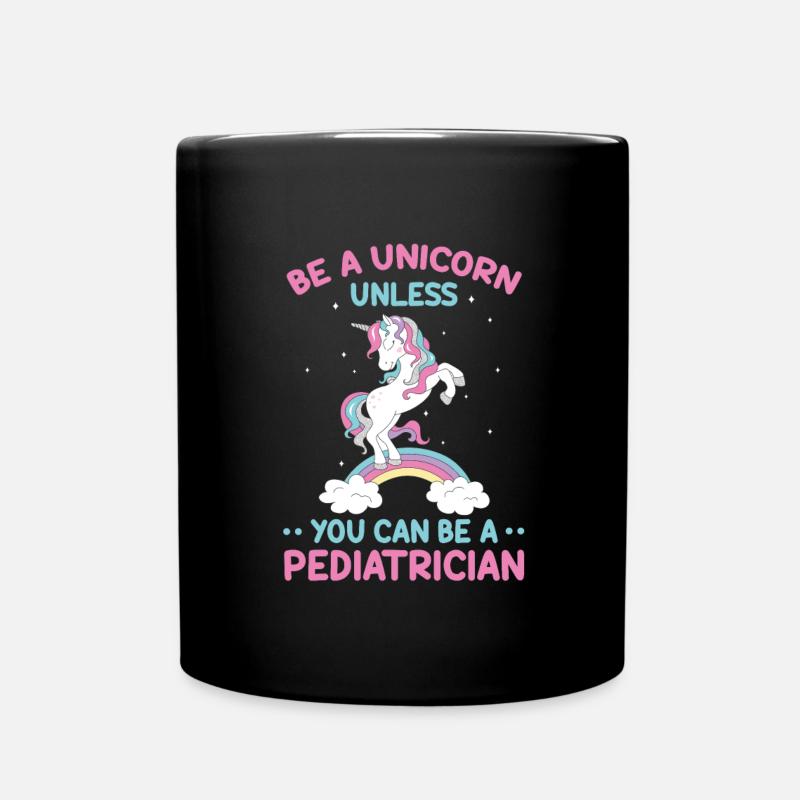Einhorn Kinderarzt Krankenschwester Medizin Arzt Geschenk - Tasse einfarbig - Schwarz