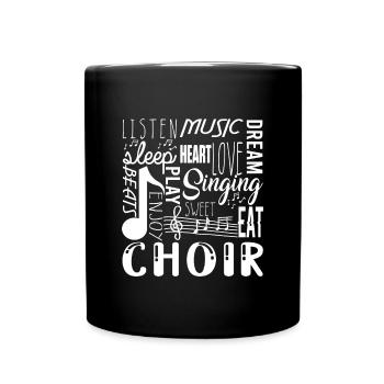 Singing Choir Chorus Choral Music Notes Clef Gift - Full Colour Mug - black - Front