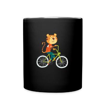 Tiger Biking MOUNTAIN Bike Biker Bicycle VTT Cadeau - Mug uni - noir - Devant