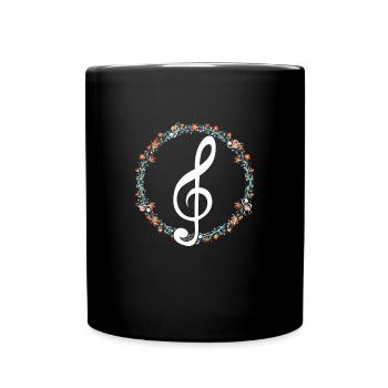 Clef Floral Choir Choral Music Musician Singer - Full Colour Mug - black - Front