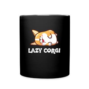 Faule Pembroke walisischen Corgi Haustier Hund Besitzer Geschenk - Tasse einfarbig - Schwarz - Vorne
