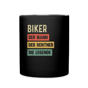 Fahrrad Rentner Biker Legende Radfahrer Geschenk - Tasse einfarbig - Schwarz - Vorne