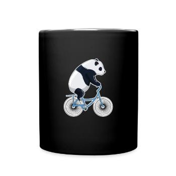 Panda Fahrrad Mountainbike Biker Fahrrad BMX Geschenk - Tasse einfarbig - Schwarz - Vorne