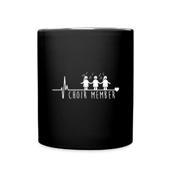 Choir Member Heartbeat Chorus Choral Music Notes - Full Colour Mug - black - Front