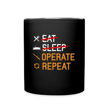 Eat Sleep Operate Repeat Surgeon Medicine Cadeau - Mug uni - noir - Devant