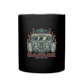Hotrod Garage Cars Vintage Retro American Hot Rod - Mug uni - noir - Devant