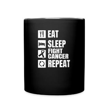 Prostate Cancer Eat Sleep Repeat Gift - Full Colour Mug - black - Front