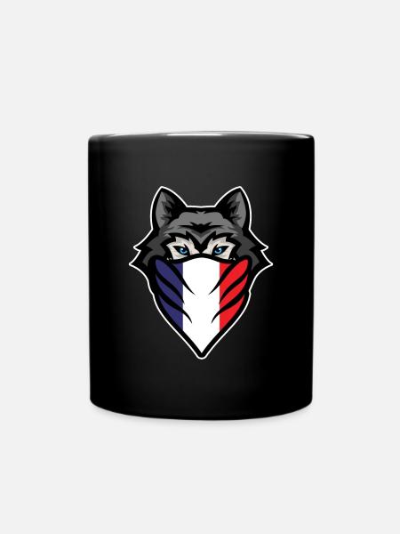 Sibirische Husky Frankreich Flagge Wolf Hund Besitzer Haustier Geschenk - Tasse einfarbig - Schwarz