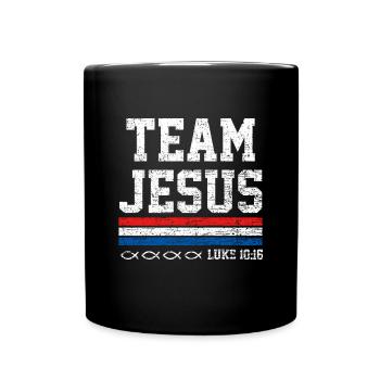 Team Jesus Christ God Religion Prayer Faith Gift - Full Colour Mug - black - Front