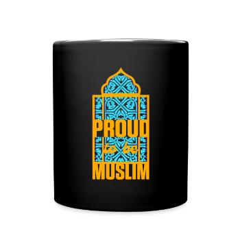 Proud Be Muslim Islam Allah Quran Mosque Gift - Full Colour Mug - black - Front