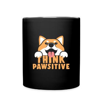 Pensez Pawsitive Shiba Inu Dog Pet Animal Gift - Mug uni - noir - Devant
