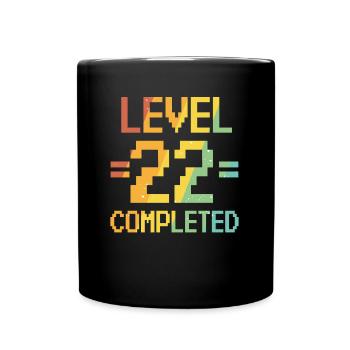 Fête du 22ème anniversaire rétro niveau 22 ans - Mug uni - noir - Devant