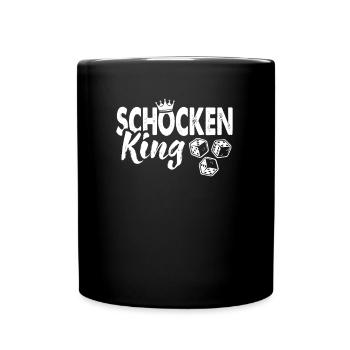 Schocken heißt das Spiel Trinkspiel Schocken King - Tasse einfarbig - Schwarz - Vorne
