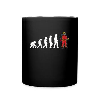 Evolution Feuerwehrmann Feuerwehr - Tasse einfarbig - Schwarz - Vorne