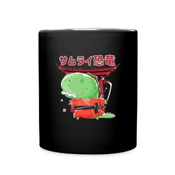 Samurai Dino Ninja Japan Shinobi Katana Kendo Gift - Full Colour Mug - black - Front