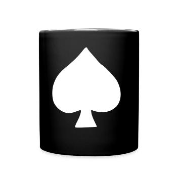 Emoji Poker Croquis de pique blanc - Mug uni - noir - Devant
