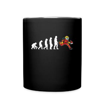 Feuerwehrmann Evolution Feuerwehr - Tasse einfarbig - Schwarz - Vorne