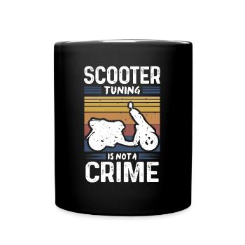 Scooter Tuning Is Not A Crime Mofa Roller Retro - Tasse einfarbig - Schwarz - Vorne