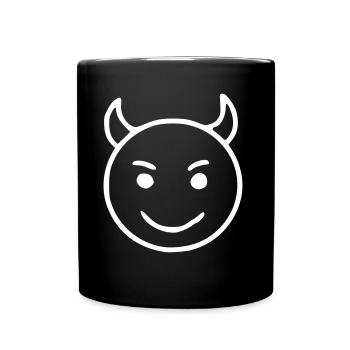 Emoji Devil Sketch White - Full Colour Mug - black - Front