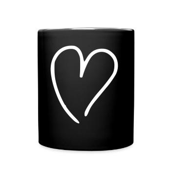 Émoji de coeur esquisse - Mug uni - noir - Devant