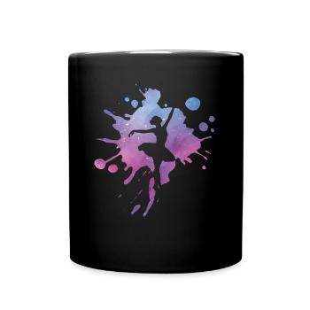 Ballerina Ballet Dancer Farbklecks - Full Colour Mug - black - Front