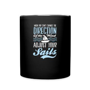 Voile Changer le vent Ajuster votre voile - Mug uni - noir - Devant
