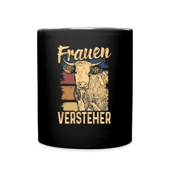 Kuh Retro Kühe Bauer Frauen Versteher Vintage - Tasse einfarbig - Schwarz - Vorne