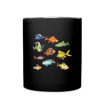 Fish Colorful Animal Lover Fishing Fish Gift - Full Colour Mug - black - Front