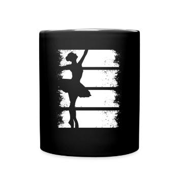 Ballerine ballerine danse Rétro rétro - Mug uni - noir - Devant