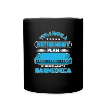 Retirement Plan Harmonica Instrument Blues Gift - Full Colour Mug - black - Front