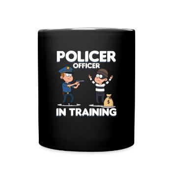 Policier en formation Policier Cadeau de flic - Mug uni - noir - Devant