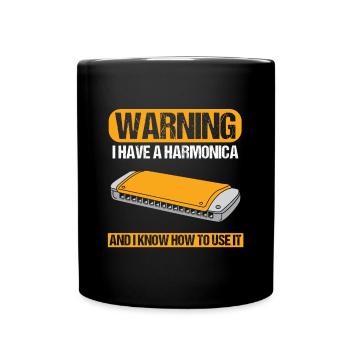 Harmonica Know How To Use It Blues Music Band Gift - Full Colour Mug - black - Front