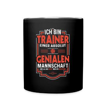 Volleyballer Coach Lustiges Volleyball Trainer - Tasse einfarbig - Schwarz - Vorne