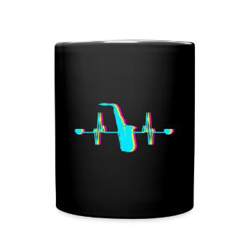 Saxophone Heartbeat Sax Saxophonist Music Gift - Mug uni - noir - Devant