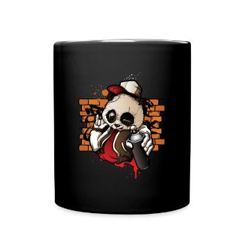 Coole Hip Hop Panda Hiphop Graffiti Spray Paint - Tasse einfarbig - Schwarz - Vorne