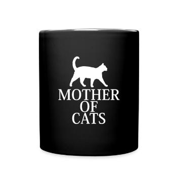 Mère de chats Chat Dame Chaton Amant Propriétaire de chat - Mug uni - noir - Devant