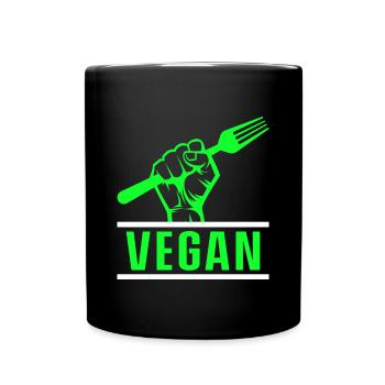 Vegetarisch Veganismus Tierrechte Veggie - Tasse einfarbig - Schwarz - Vorne