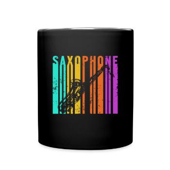 Saxophone Sax Band Music Jazz Musical Concert Gift - Full Colour Mug - black - Front