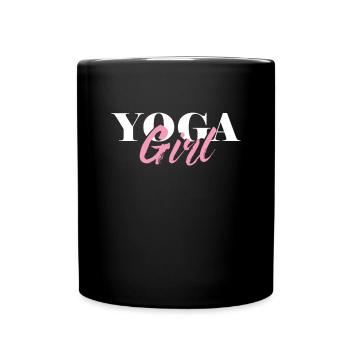 Yoga Girl Zen Spiritual Asana Meditation Buddhism - Full Colour Mug - black - Front