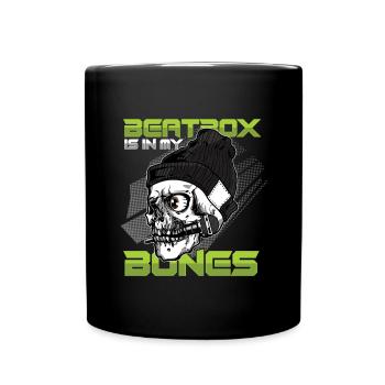 Beatbox In My Bones Skull Skeleton DJ Beatboxer - Mug uni - noir - Devant