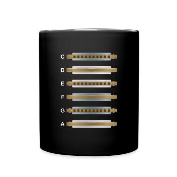 Harmonica Instrument Musique Sound Blues Bass Cadeau - Mug uni - noir - Devant
