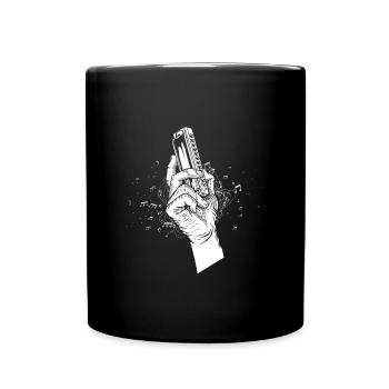 Harmonica Blues Mouth Organ Instrument acoustique - Mug uni - noir - Devant