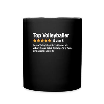Volleyball Spruch Volleyballspieler Volleyballer - Tasse einfarbig - Schwarz - Vorne